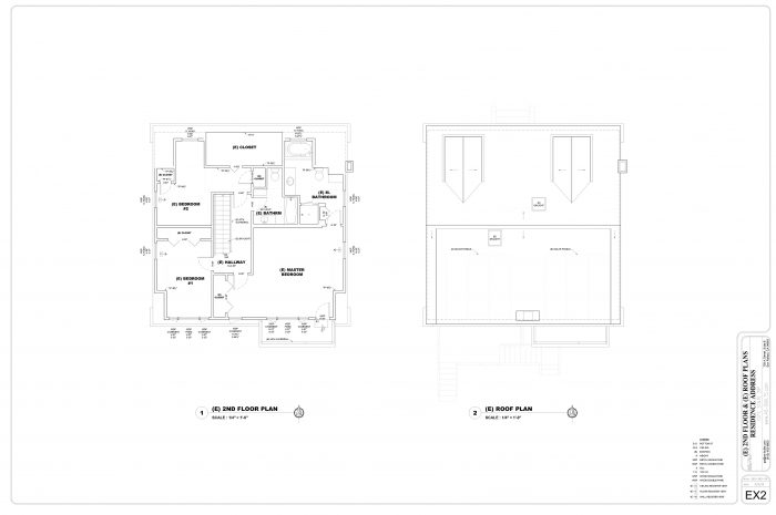 Existing 2nd Floor and Roof Plans