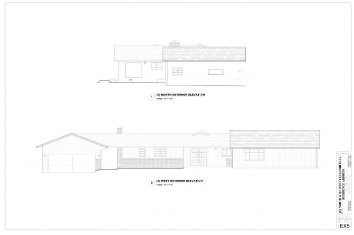 Existing North and West Elevations