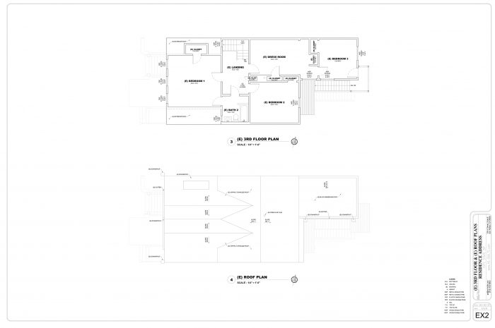 Existing 3rd Floor and Roof Plans