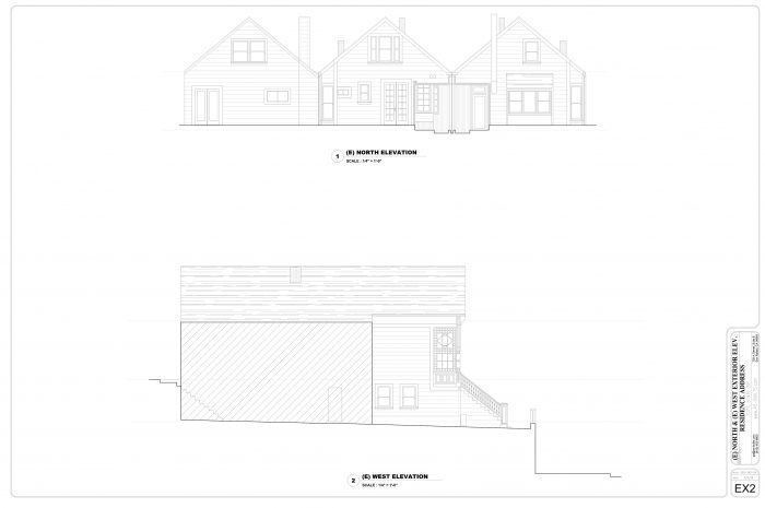 Existing North and West Elevations